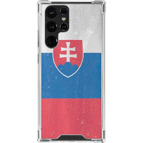 Slovakia Flag Distressed Galaxy S24 Ultra Clear Case